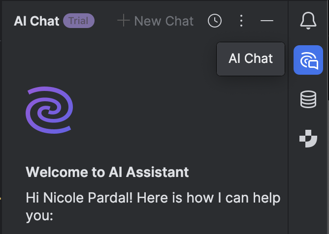 IntelliJサイドバーのチャット