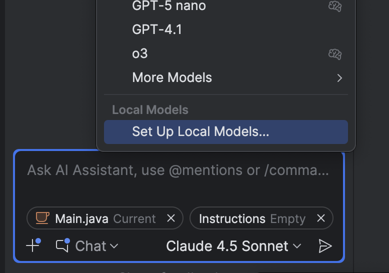 IntelliJの右下のモデル